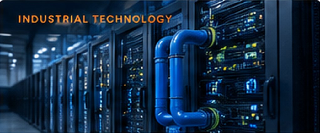 Server racks and cooling infrastructure inside a data center, illustrative AI-generated visual